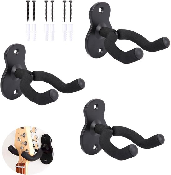 Futheda 5 STKS Rubber Pick Houder Picks Plectrum Houder Fix op Headstock voor Gitaar Bas Ukelele Zwart