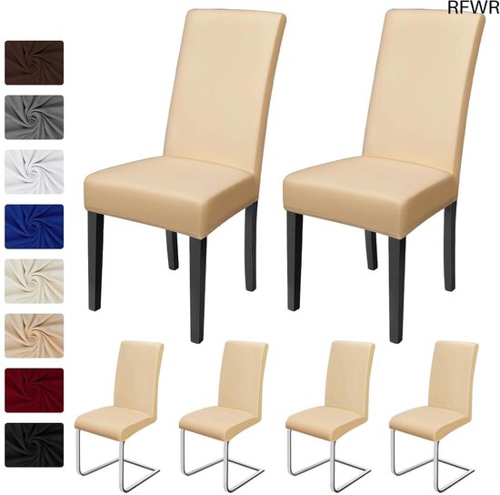Set van 6 afneembare wasbare stretch fluwelen stoelhoezen