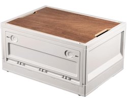 Opbergbox met deksel - Opvouwbare campingbox - 38L - Wit - Kunststof