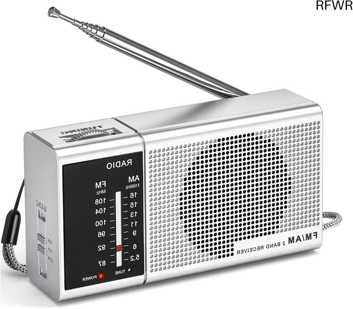 RFWR® Draagbare Compacte FM/AM-radio voor Wandelen en Joggen - Mini Transistorradio met Hoofdtelefoonaansluiting