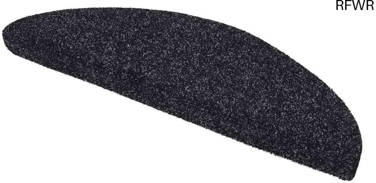 RFWR® Zelfklevende Trapmatten 10 Stuks - Antislip en Geluiddempend - Naaldvilt Zwart 56x17x3 cm