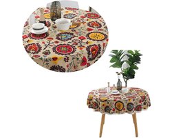 Tafelkleden - tafellaken - Tafelkleed buiten - tafelzeil buiten - rond tafelkleed - tafeldecoratie - Tafelloper - Tafelkleed Binnen en Buiten - Rond Tafelzeil -buiten tafelkleed rond - Tuintafelkleed -decoratieve tafelkleed- Totale diameter 150cm