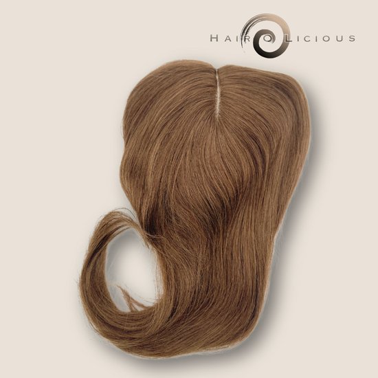 Cheveux Topper Abordable Chic | Couleur 4 Marron | 13x15 cm | Longueur des cheveux 35 cm | 50 grammes