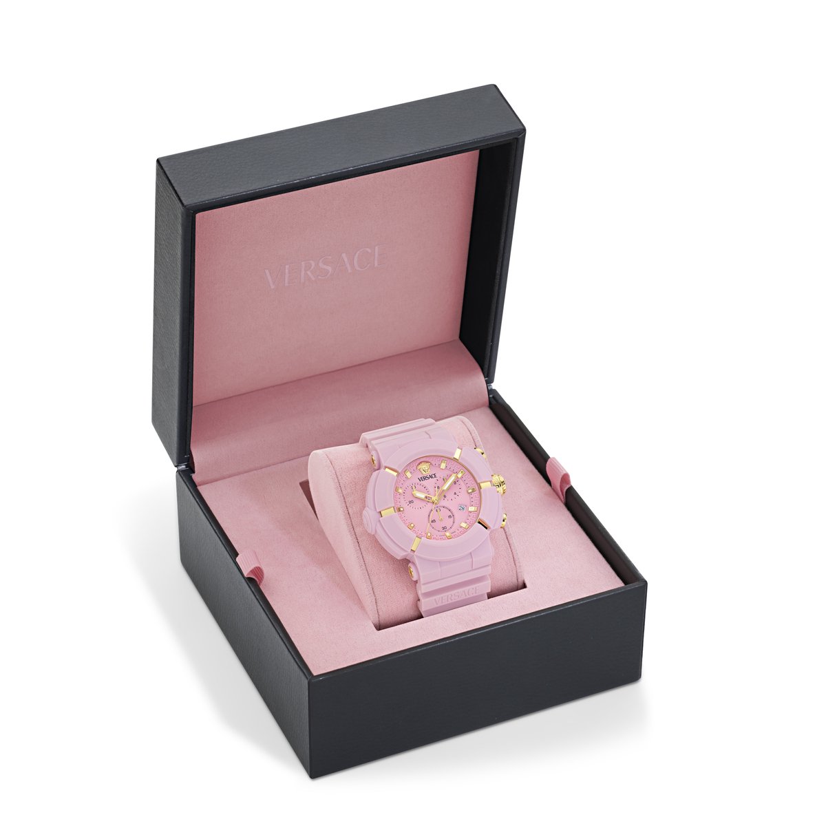 Versace Real Active Chr VE0L00425 Horloge - Kunststof - Roze - Ø 45 mm