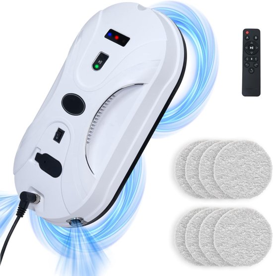 Robot Laveur De Vitres Automatique - Nettoyage Intelligent, Double Pulvérisation, Réservoir D'eau, Pour Grandes Fenêtres