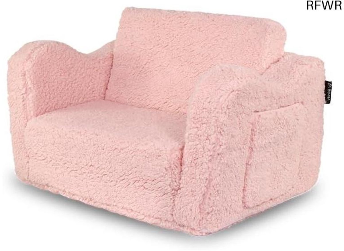 RFWR® Kinderstoel Conni - Roze Uitklapbare Mini Sofa voor Kinderen 60 x 36 cm