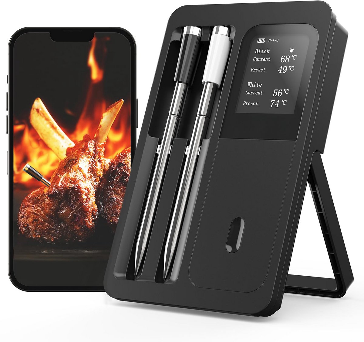 MKSS® Vleesthermometer Draadloos - kerntemperatuurmeter Bluetooth - BBQ Accessoires