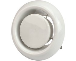 Kunststof afvoer ventilatie ventiel met klemveren wit RAL9010 Ø 100 mm - AVP-C100