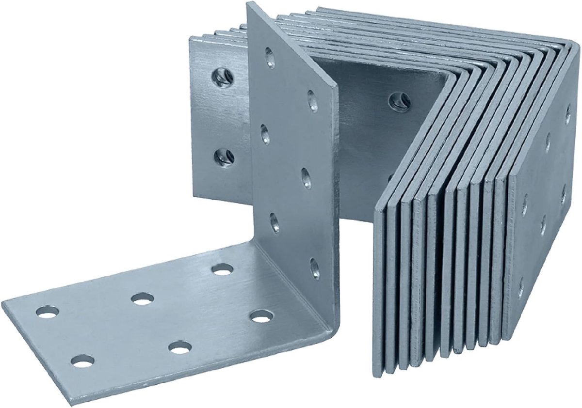 Gatplaathoeken - Hoekverbindingen - 12 stuks - Gegalvaniseerd - 60x60x40 mm