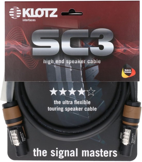 Klotz SC3-L2FF1000 luidsprekerkabel 10 m - Luidsprekerkabel