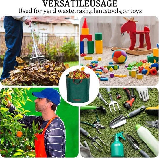 Tuinafvalzakken - 3 x 272L Tuinzakken voor Herbruikbare Tuinieren Gazon Bladzak - incl. 1 paar Tuinhandschoenen — afbeelding 5