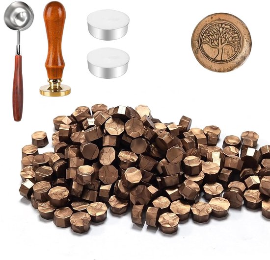 Achthoekige waszegels, 500 waxparels, vintage Achthoekige waszegels, 500 waxparels, vintage