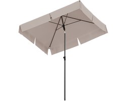 LifeGoods Parasol - Tuin - Balkonparasol - 200x125cm - 30° Kantelbaar - Waterdicht - met Hoes - Taupe
