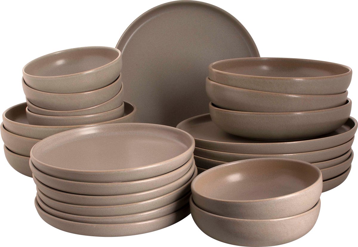 Palmer Serviesset Sandy Loam Stoneware 6-persoons 24-delig Grijs