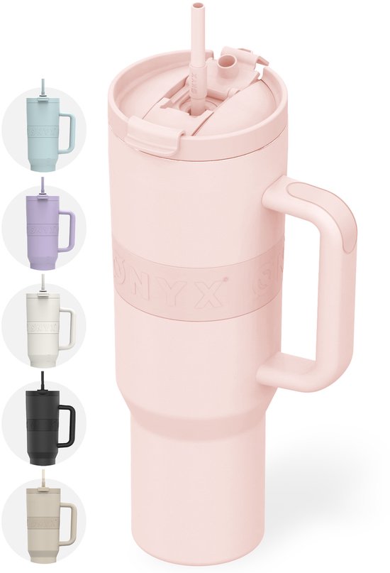 Onyx Drinkfles met Rietje