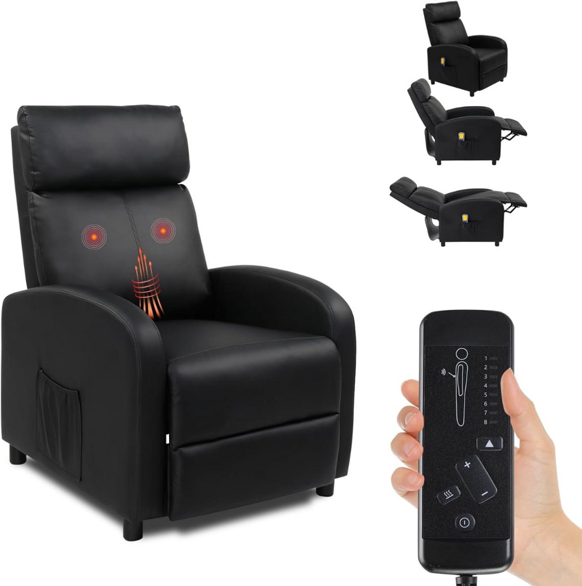 Massagestoel Shiatsu - Massagekussen - Massage Apparaat - Zwart