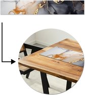 Chemin de table 180x30 cm - Set de table vinyle Marbre - Zwart - Or - Wit - Décoration de table - Décoration de table - Décoration de Cuisine - Décoration de table