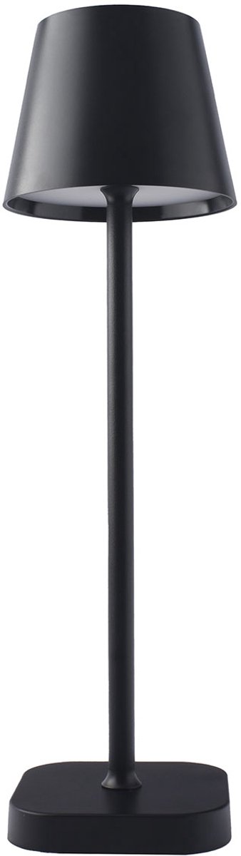FlinQ Tafellamp Lume - Tafellamp Oplaadbaar - Tafellamp slaapkamer - Oplaadbaar - Dimbaar met geheugenstand - 3 lichtstanden - 38cm - Zwart