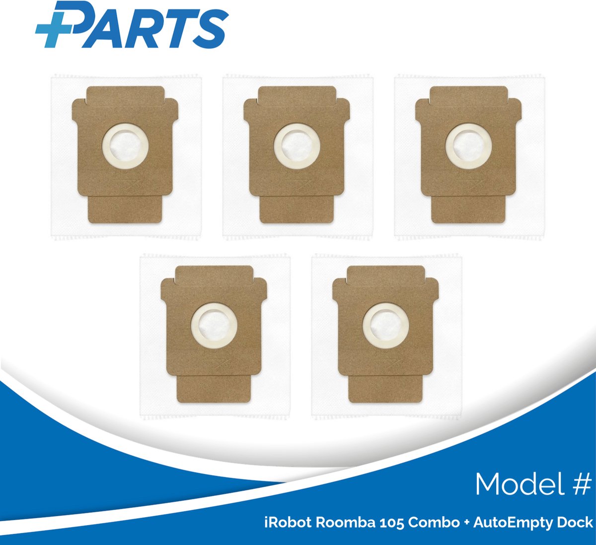 iRobot Roomba 105 Combo + AutoEmpty Dock Stofzakken (5 Stuks, Plus.Parts® alternatief voor 4849916)