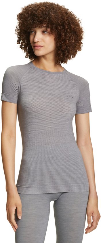 FALKE Wool- Tech Light thermorégulateur anti-transpiration en laine mérinos sous-vêtements de sport chemise de sport femme gris - Taille XS