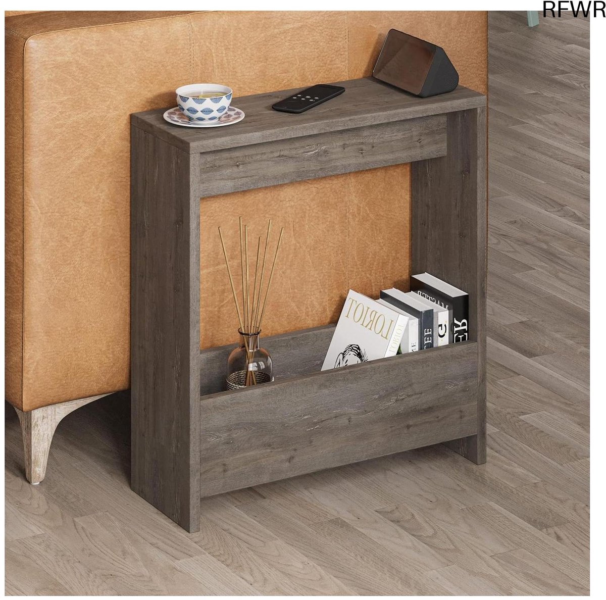 RFWR Bijzettafel met tijdschriftenrek – Multifunctionele Salontafel voor Woonkamer en Kantoor – Verkrijgbaar in Diverse Kleuren – 55 x 20 x 60 cm