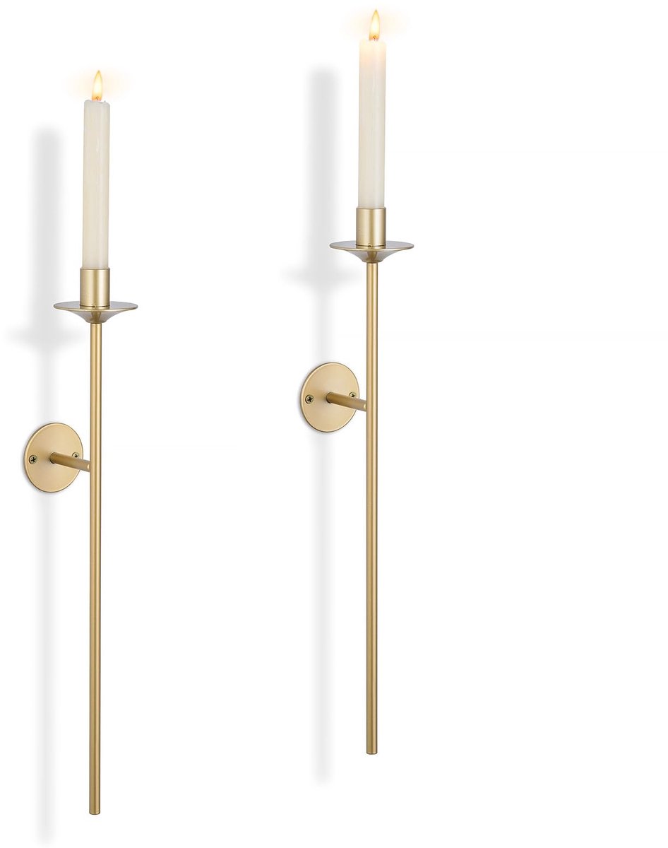 Ibenzoa Klassieke Gouden Metalen Wandkandelaar Set voor Stijlvolle Interieurdecoratie - 2 Stuks