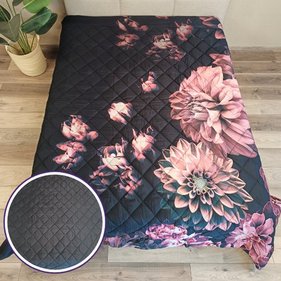 Couvre-lit en Katoen de coton Raining Bed of Roses - 230x250 cm - Double face !