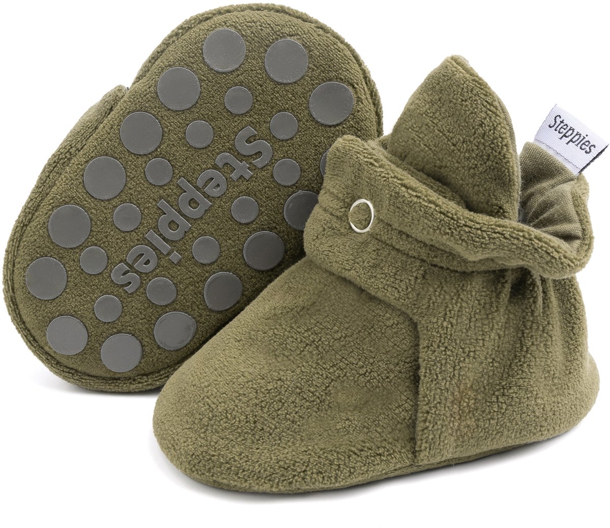 Steppies - Babyslofjes Antislip voor Jongens en Meisjes - Groen - 12-18 Maanden (13cm) - Schoenmaat 20-21 - Stappertjes