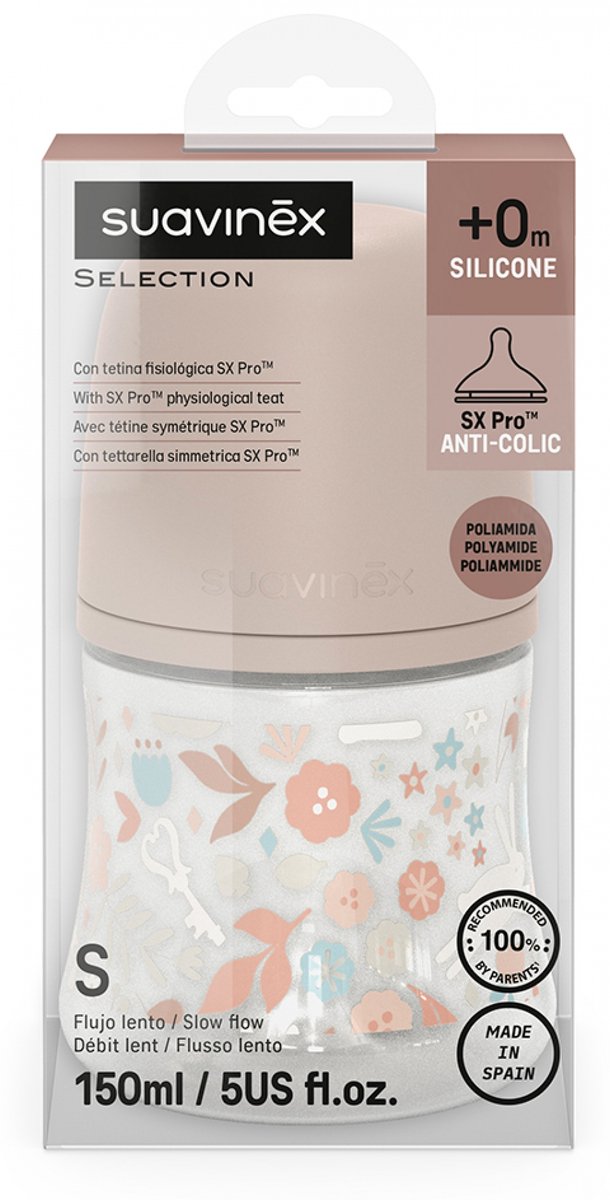 Suavinex Wonderland SX Pro Fles - Slow Flow - 150ml - Roze — afbeelding 2