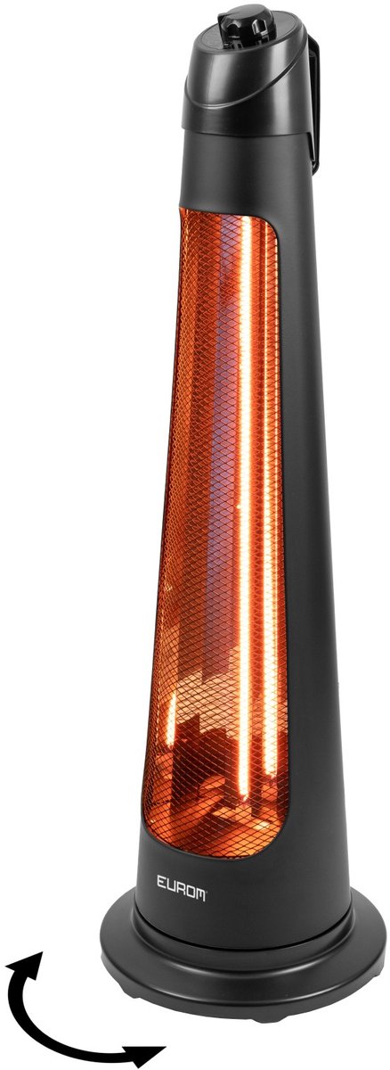 Eurom - Q-tower 1200 - Terrasverwarmer - Eurom - Kunststof - Zwart - Zwenkend