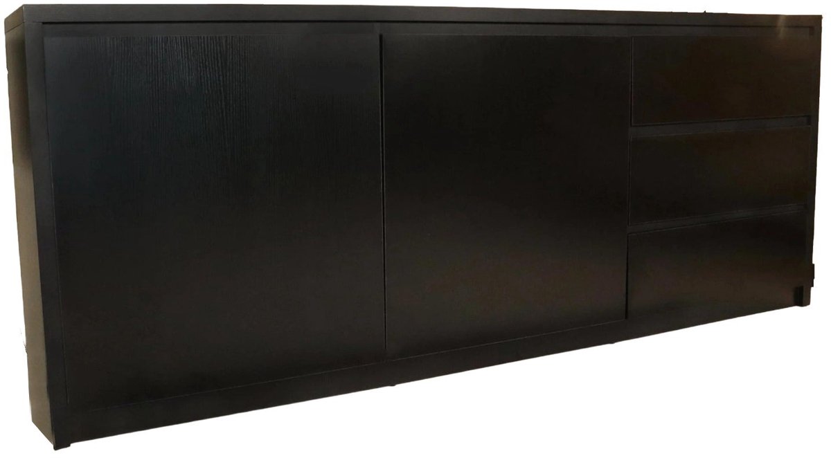 Dressoir melamine zwart 200cm Cassie kunstof kast