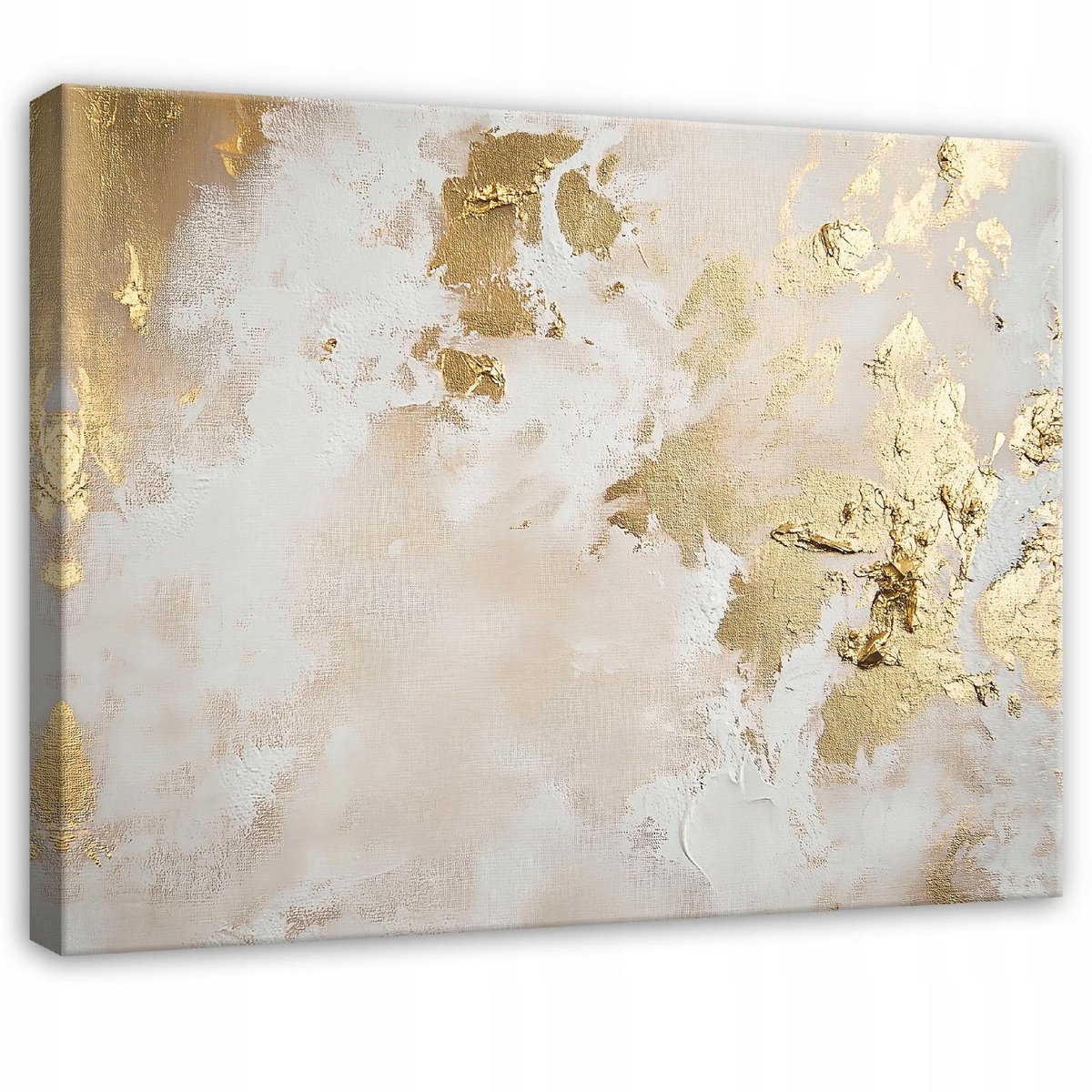 WALLARENA Canvas schilderij - 40x30 cm - abstracte kunst met gouden accenten voor woonkamer, slaapkamer en keuken multikleurig
