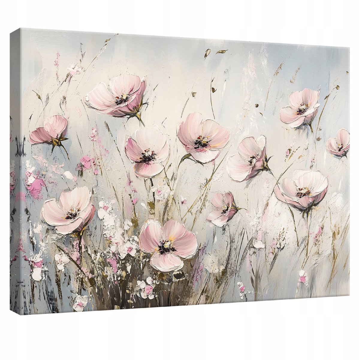 WALLARENA Canvas schilderij - 120x80 cm - abstracte bloemen voor slaapkamer, woonkamer, keuken multikleurig