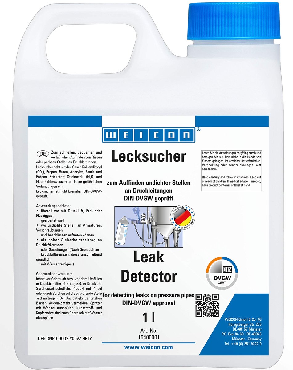 WEICON Lekzoeker 1 L – melkachtige spray voor lekdetectie