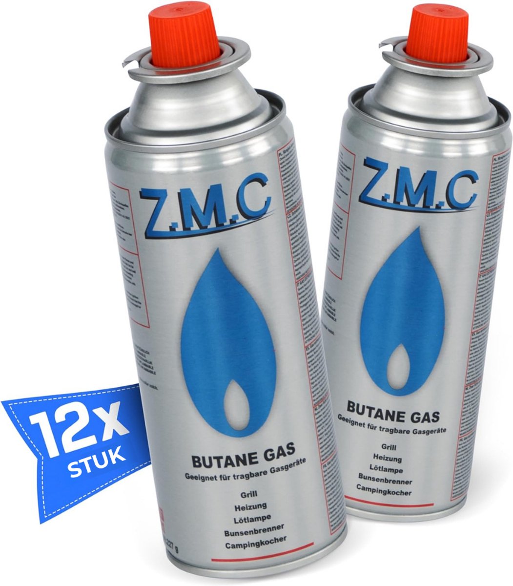 Z.M.C Butaangaspatronen 227 g met ventieltype MSF-1a, universele butaangaspatronen met bajonetaansluiting Gaspatroon voor kampeerkooktoestellen, gasverwarming, gasbrander, onkruidbrander
