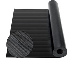 WNHB® Rubberen mat per meter - 3mm dik - 100x300 cm - zwarte antislip beschermmat - vloermat voor kelder garage werkplaats industrie