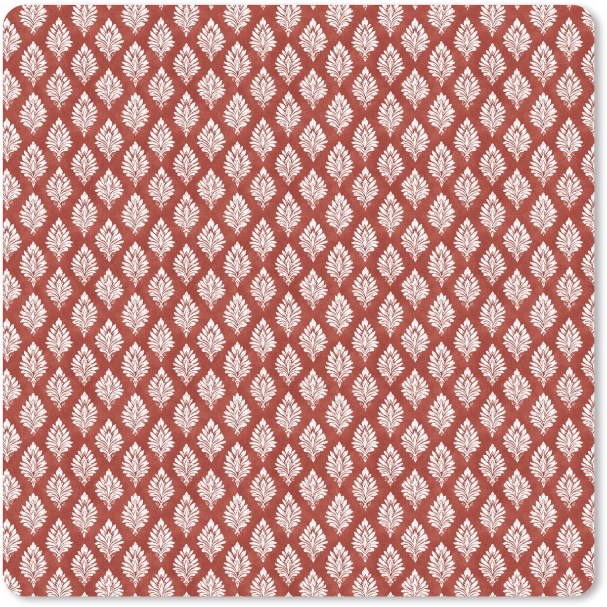 Muismat 20x20 cm - Mousepad Chic - Patroon - Rood - Wit - Muismatten