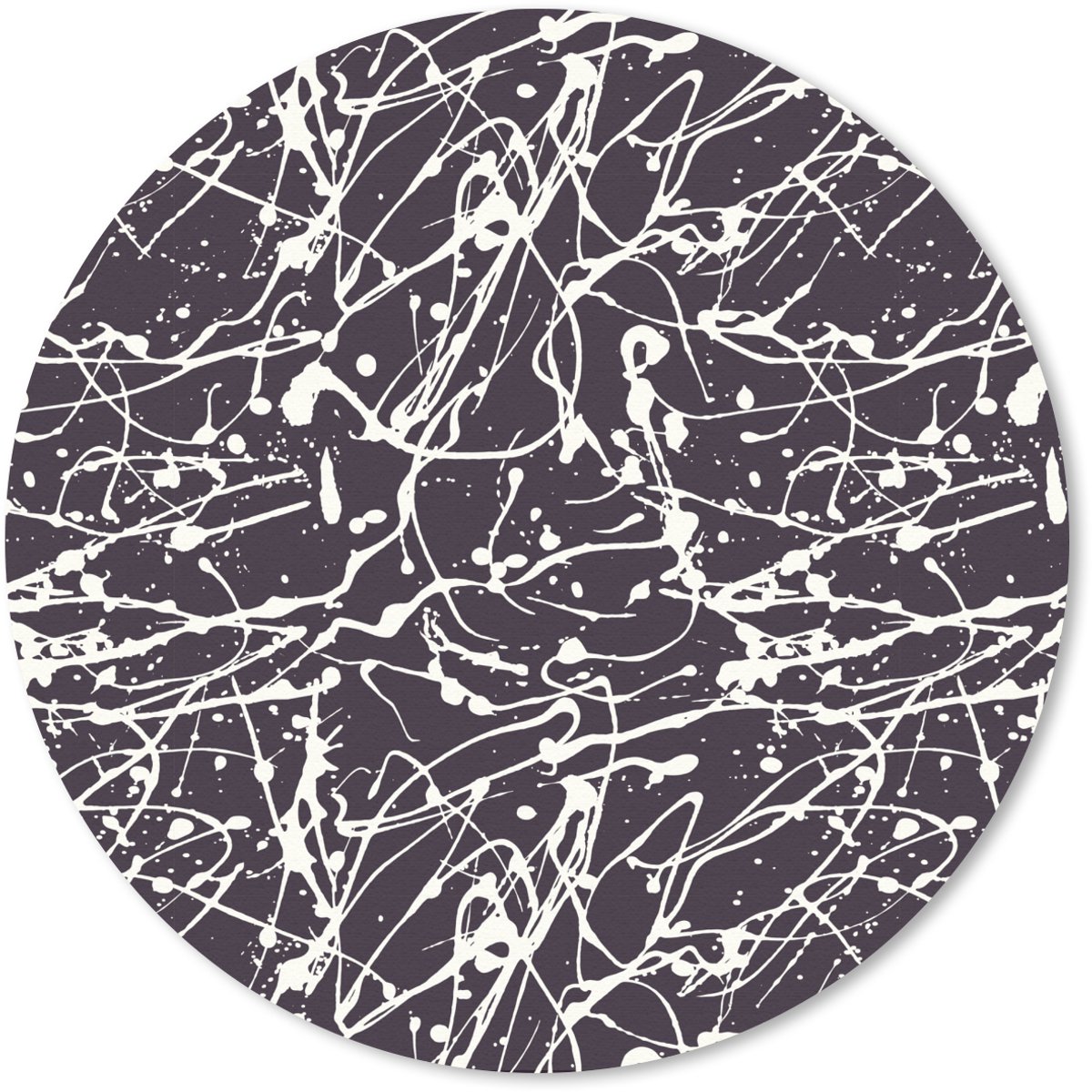 Muismat rond 30x30 cm - Mousepad Spat - Waterverf - Wit - Ronde muismatten