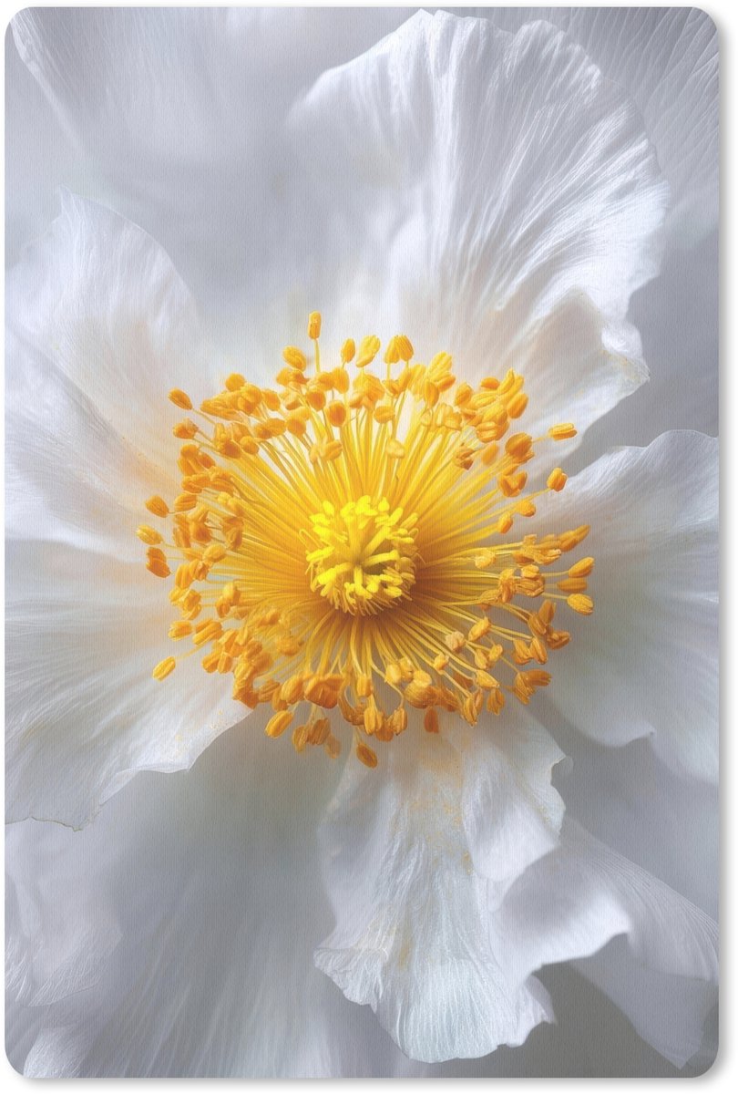 Muismat 18x27 cm - Mousepad Wit - Bloem - Elegant - Muismatten