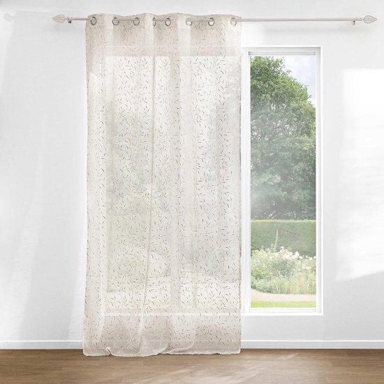 douceur d'intérieur, Gordijn met ogen, 140 x 240 cm, gezandstraald, metallic, palmeor, goudkleurig