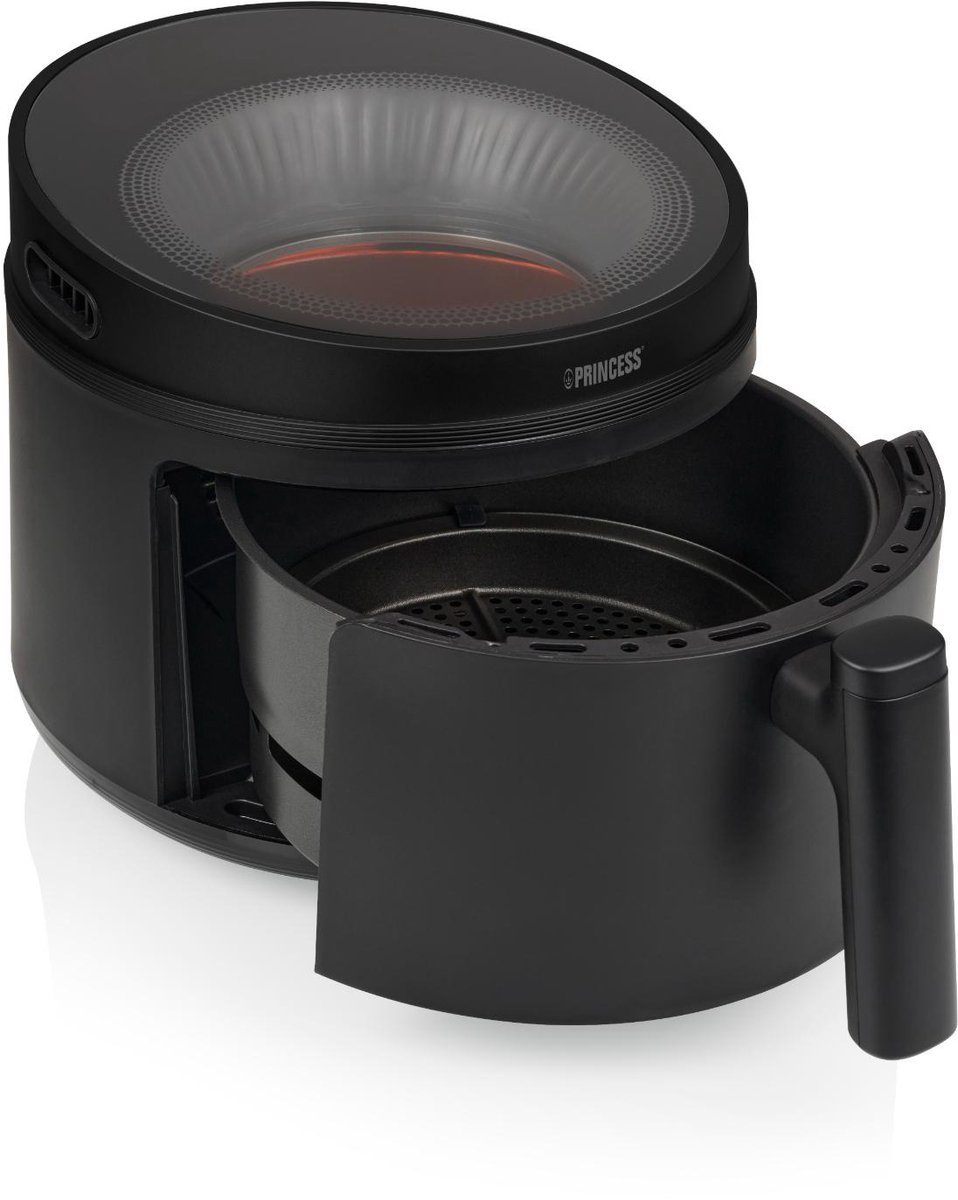 Princess Airfryer XL - Cyclonic Vision - 5L Heteluchtfriteuse - Skylight Kijkvenster en Digitaal Display - 8 Programma's en 1500W - Inclusief Grillrek en Shake Reminder - 182270