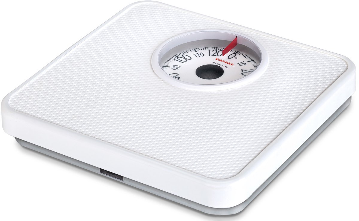 Soehnle personenweegschaal analoog Tempo - wit - tot 130 kg - incl. batterijen