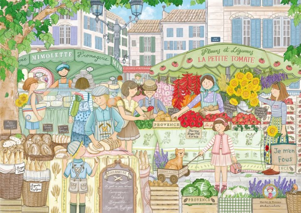 Magnolia legpuzzel Provence markt - 1000 stukjes puzzelspel.