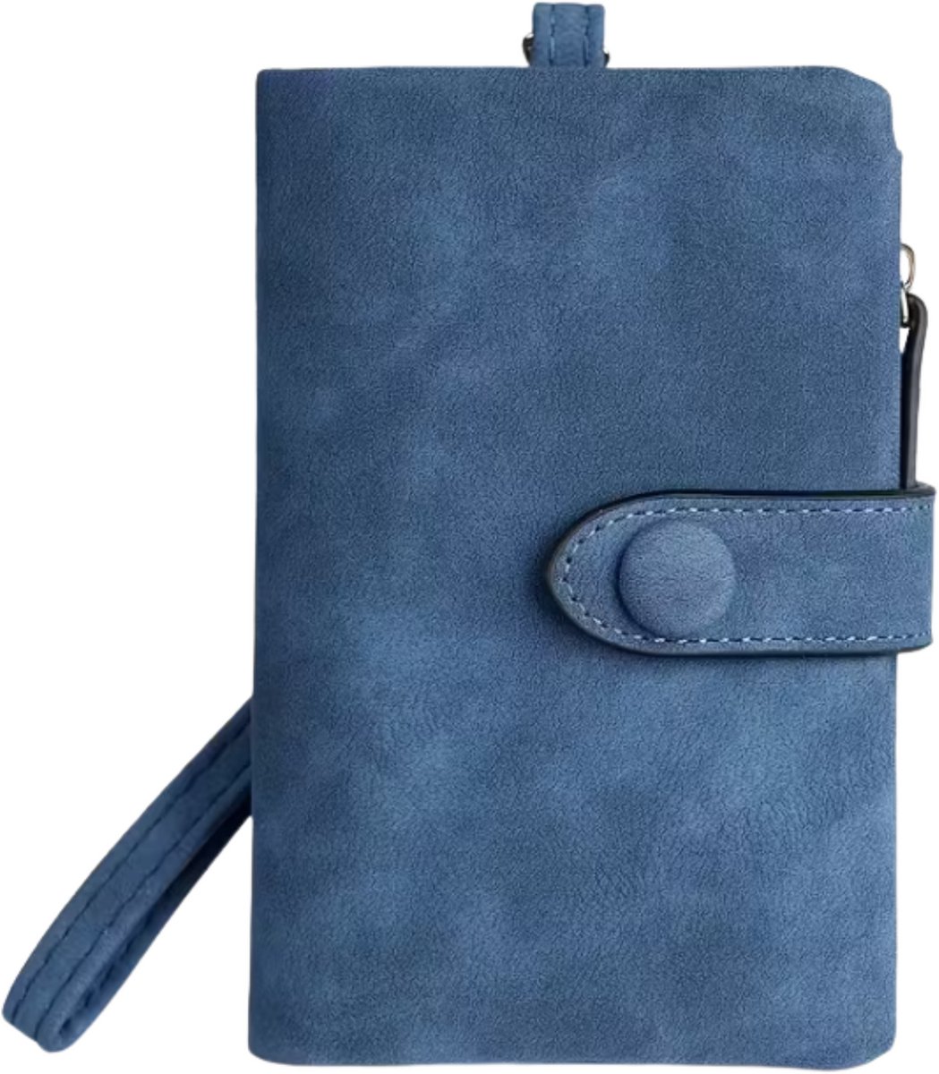 Innerlight® Dames Portemonnee - Blauw - Veel pasjesvakken en ritssluiting - Portemonnee met RFID bescherming - Compacte Creditcardhouder Organiser - Ritsportemonnee - Duurzame Naadwerk