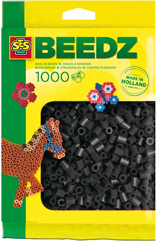 SES Beedz - Strijkkralen - Zwart - 1000 stuks