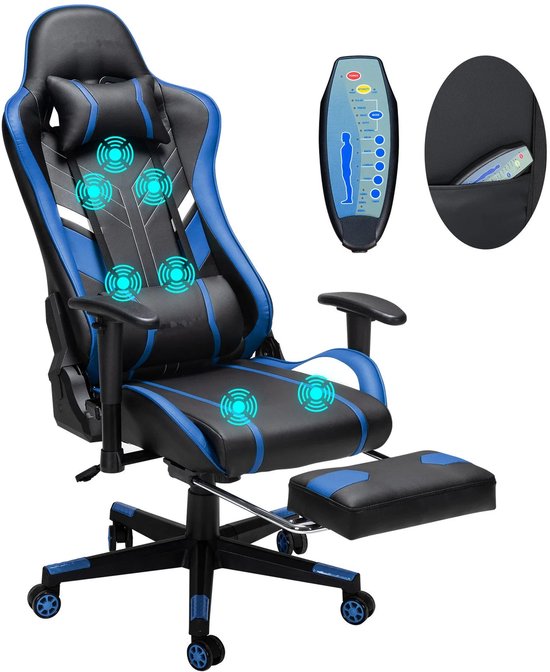 GTPLAYER Gamingstoel, stof, bureaustoel, massage gamingstoel