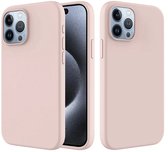 MobyDefend Hoesje - Geschikt voor iPhone 15 Pro - Matte Siliconen Backcover - Roze