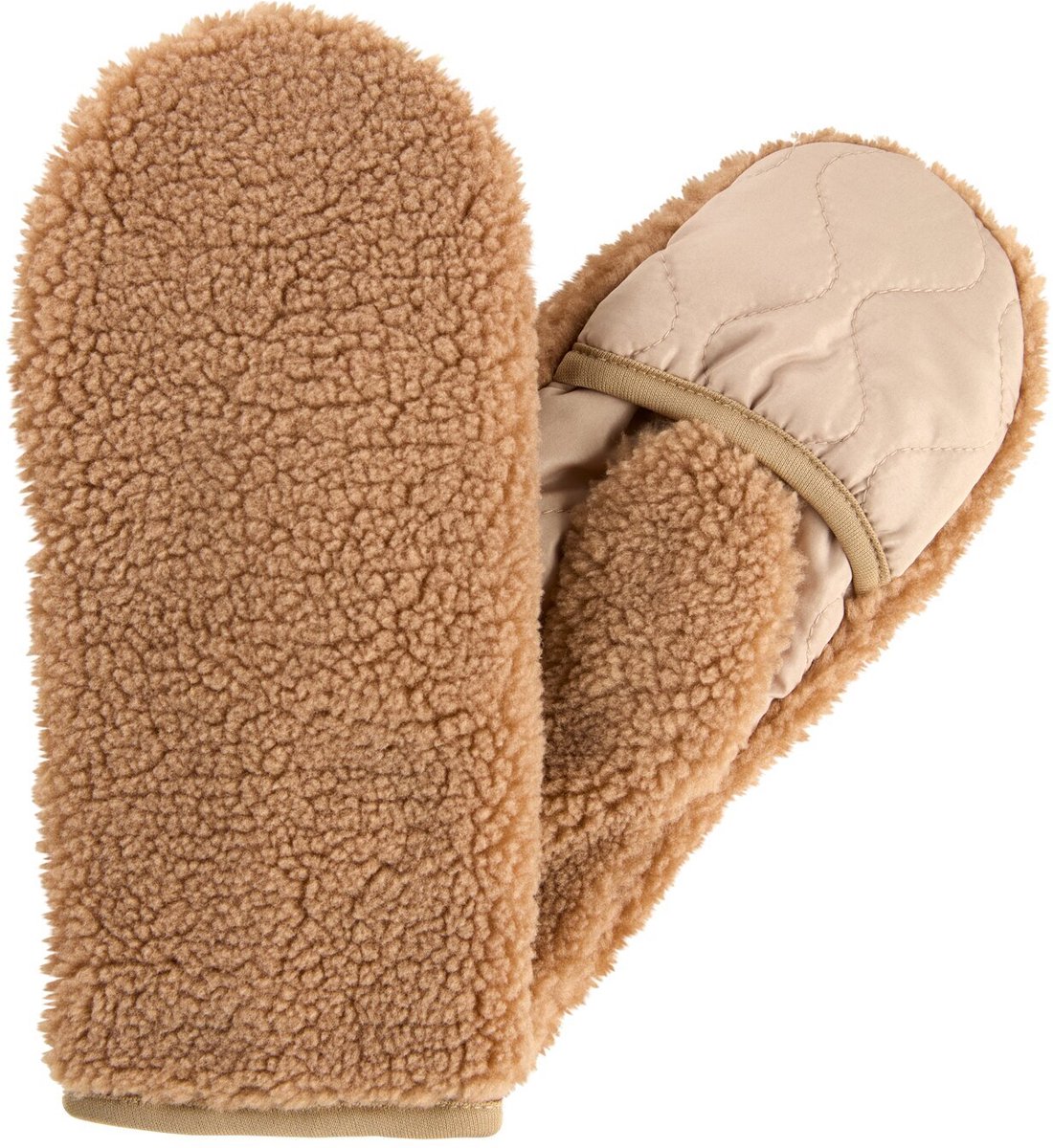 camel active Teddyhandschoenen met materiaalmix - Maat womenswear-M - Karamel