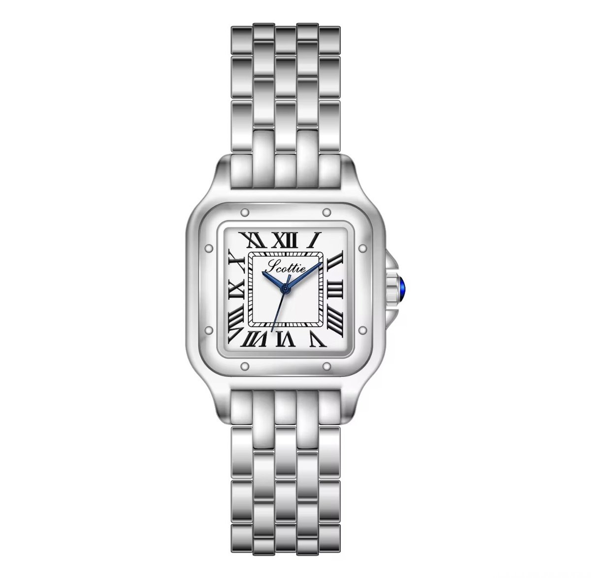 Scottie Dames Horloge Zilverkleurig | Vierkant Horloge | Trendy Dames Horloge | Horloges | Luxe Geschenkdoos |