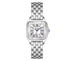 Scottie Dames Horloge Zilverkleurig | Vierkant Horloge | Trendy Dames Horloge | Horloges | Luxe Geschenkdoos |